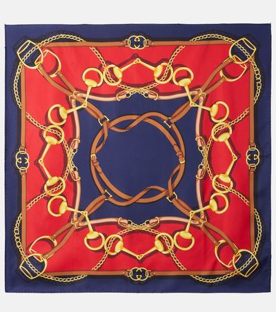 Gucci Gucci Printed reversible silk twill scarf