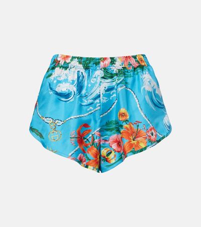 Gucci Gucci Printed silk twill shorts