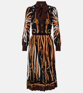 Gucci Gucci Printed tie-neck silk shirt dress