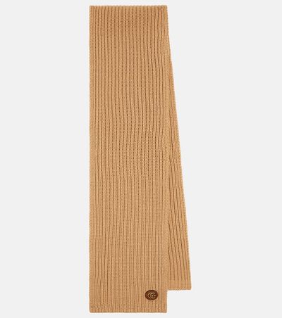 Gucci Gucci Ribbed-knit wool and cashmere scarf