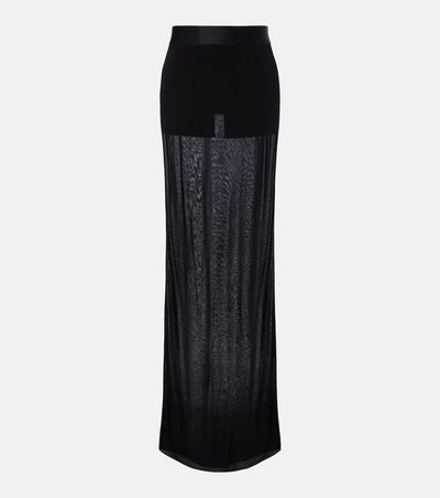 Gucci Gucci Semi-sheer crÃªpe maxi skirt