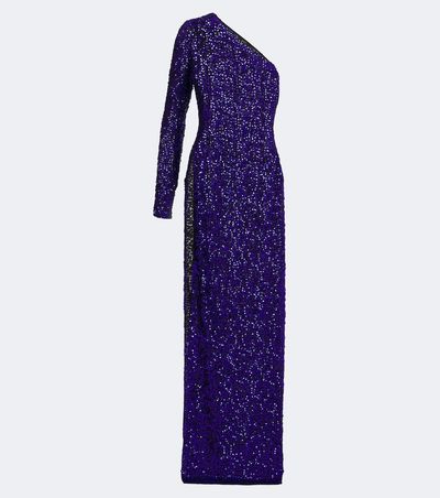Gucci Gucci Sequined one-shoulder silk gown