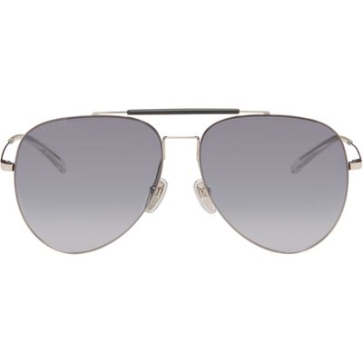 Gucci Gucci Silver Emblem Pilot Navigator Sunglasses