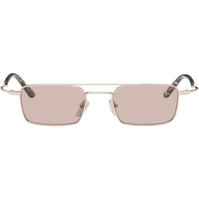 Gucci Gucci Silver Metal Frame Rectangular Sunglasses
