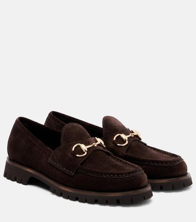 Gucci Gucci Sylke Horsebit suede loafers