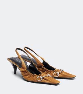 Gucci Gucci Vittoria Horsebit suede slingback pumps