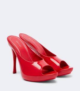 Gucci Gucci Viv patent leather platform mule