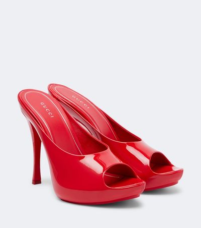 Gucci Gucci Viv patent leather platform mule