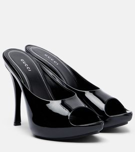 Gucci Gucci Viv patent leather platform mules