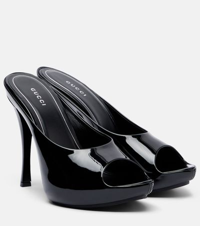 Gucci Gucci Viv patent leather platform mules