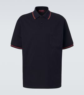 Gucci Gucci Web Stripe cotton-blend piqué polo shirt