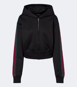 Gucci Gucci Web Stripe jersey zip-up hoodie