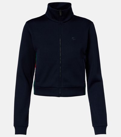 Gucci Gucci Web Stripe jersey zip-up sweatshirt