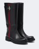 Gucci Gucci Web Stripe leather biker boots - 1