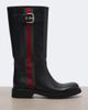 Gucci Gucci Web Stripe leather biker boots - 5