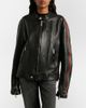 Gucci Gucci Web Stripe leather biker jacket - 2