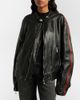Gucci Gucci Web Stripe leather biker jacket - 5