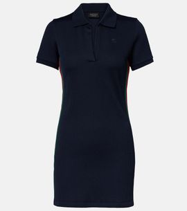 Gucci Gucci Web Stripe ribbed-knit jersey polo dress