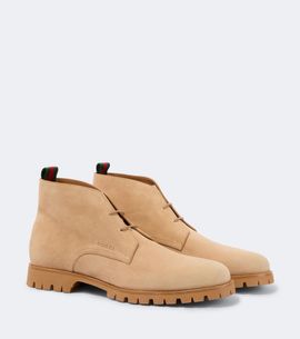 Gucci Gucci Web Stripe suede desert boots