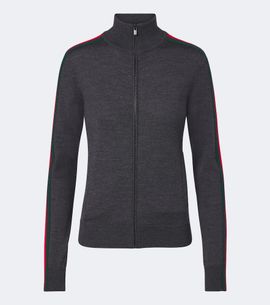 Gucci Gucci Web Stripe wool zip-up cardigan
