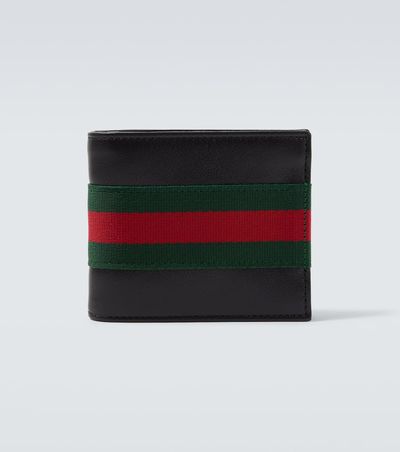 Gucci Gucci Web Trademark leather bifold wallet