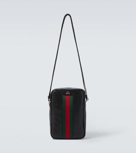 Gucci Gucci Web Trademark Mini leather crossbody bag