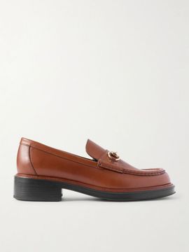 GUCCI Horsebit-detailed leather loafers