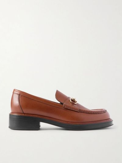 GUCCI Horsebit-detailed leather loafers