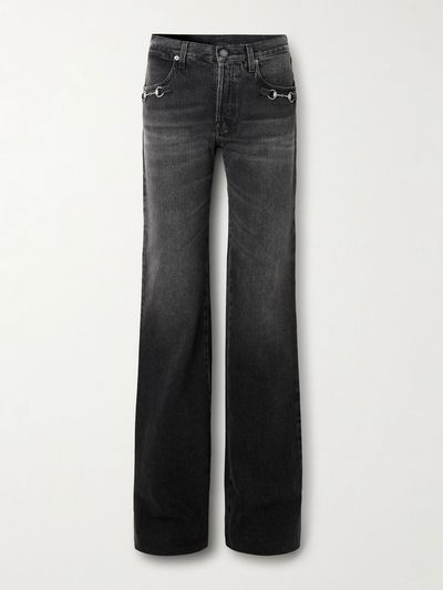 GUCCI Horsebit-detailed low-rise bootcut jeans