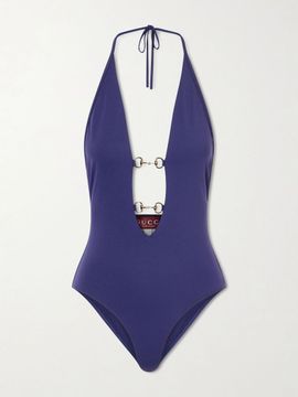 GUCCI Horsebit-embellished halternek swimsuit
