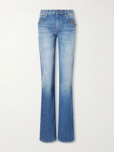 GUCCI Horsebit-embellished low-rise flared jeans