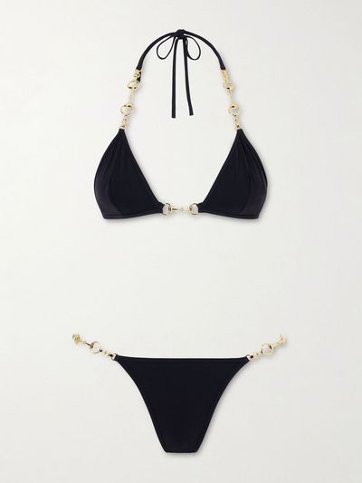 GUCCI Horsebit embellished triangle bikini
