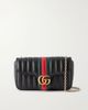 GUCCI Jetset GG Marmont web-trimmed quilted leather crossbody bag - 1