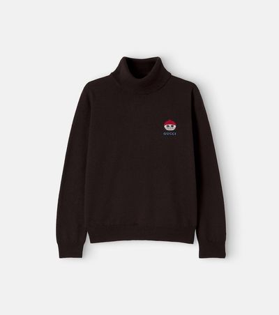 Gucci Kids Gucci Kids Embroidered wool turtleneck sweater