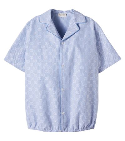 Gucci Kids Gucci Kids GG cotton poplin shirt