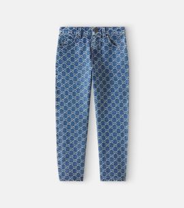 Gucci Kids Gucci Kids GG denim jacquard straight jeans