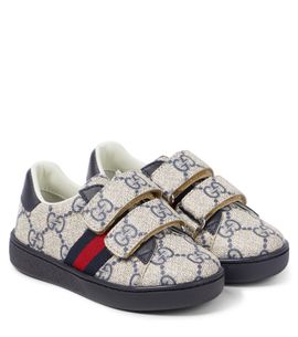 Gucci Kids Gucci Kids GG leather-trimmed sneakers