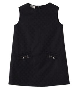 Gucci Kids Gucci Kids Horsebit GG cotton jacquard dress