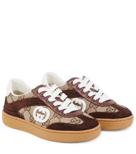 Gucci Kids Gucci Kids Interlocking G suede-trimmed sneakers