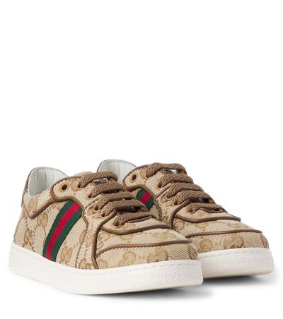 Gucci Kids Gucci Kids Stretch Web Stripe GG canvas sneakers