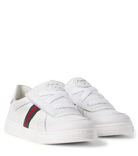 Gucci Kids Gucci Kids Stretch Web Stripe leather sneakers