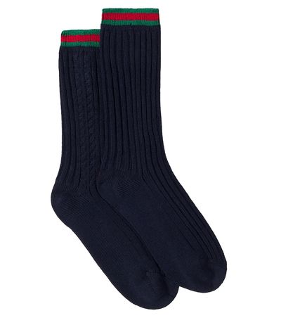 Gucci Kids Gucci Kids Web Stripe cotton-blend socks