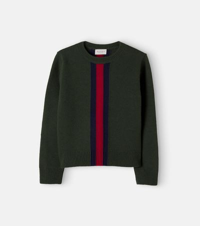 Gucci Kids Gucci Kids Web stripe jacquard wool sweater