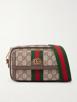 GUCCI Ophidia mini leather-trimmed printed coated-canvas messenger bag