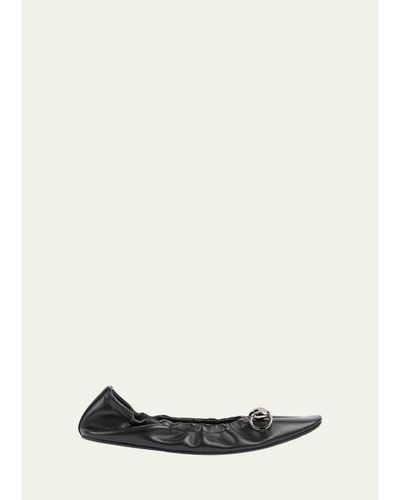 Gucci Prima Leather Ballerina Flats