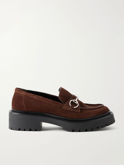 GUCCI Rhody Horsebit-detailed suede loafers
