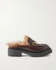 GUCCI Rhody horsebit-embellished shearling-lined leather slip-ons - 1