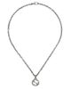 Gucci Sterling Silver Interlocking Textured G Pendant Necklace - 1