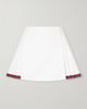 GUCCI Webbing-trimmed pleated cotton-poplin mini skirt - 1