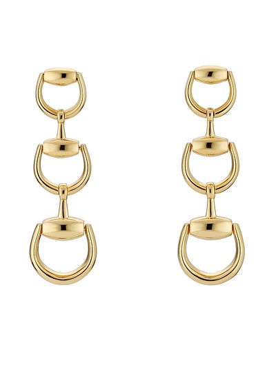 Gucci Women's 18K Yellow Gold Horsebit Triple-Drop Earrings